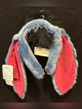 Vintage Walt Disney Eeyore Headband Plush Floppy Ears Hair Blue New With Tags